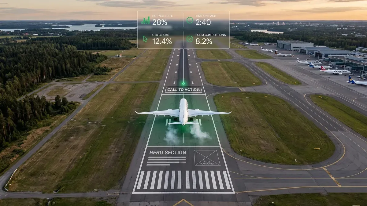 Laskeutumissivut yritykselle, konversio-optimoitu, kanavakohtainen